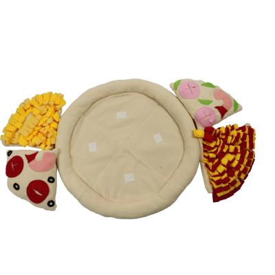 China Pizza Shape Dog Pet Sniffing Mat Plastic Rabbit Puppy Puzzle Toys Training Bowl 20inch for sale