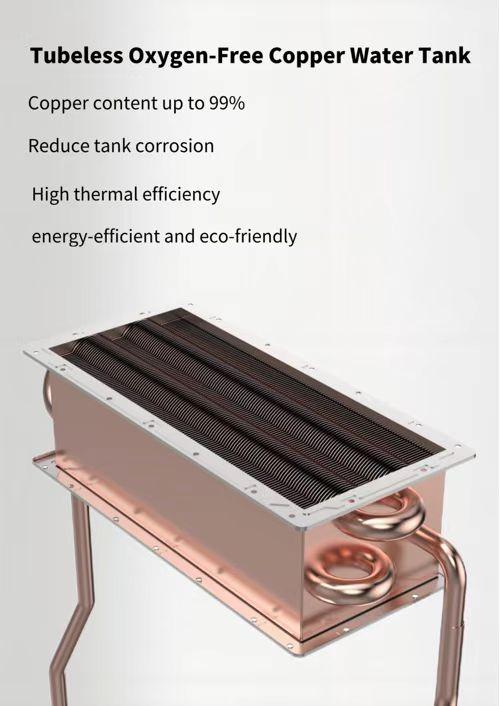 Compact Gas Water Heater with copper heat exchanger and tempered glass panel
