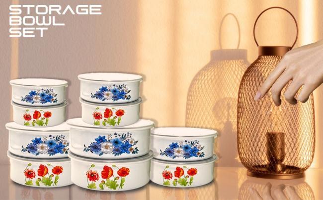 10/12/14/16/18cm Enamel Stortage Bowl Ice Bowl Custom Decal Printing Food Stortage Bowl Set