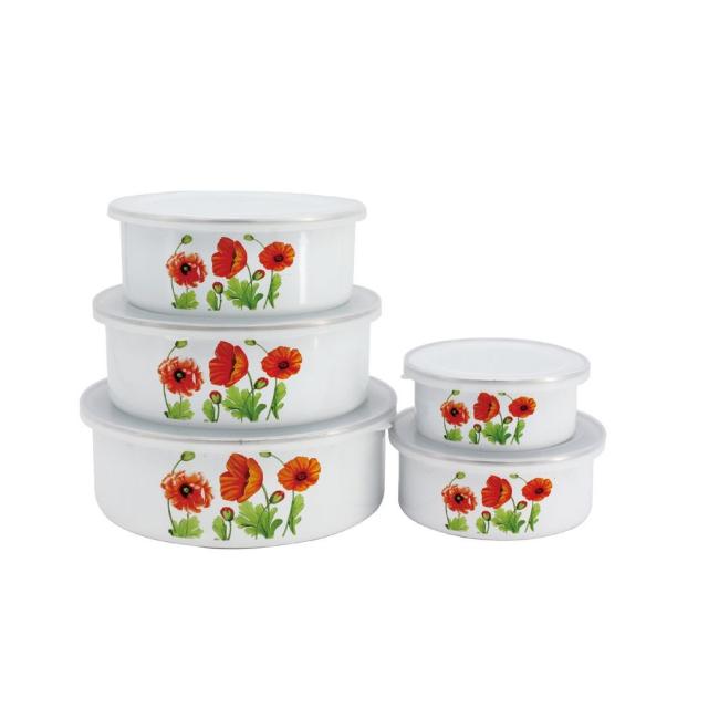10/12/14/16/18cm Enamel Stortage Bowl Ice Bowl Custom Decal Printing Food Stortage Bowl Set