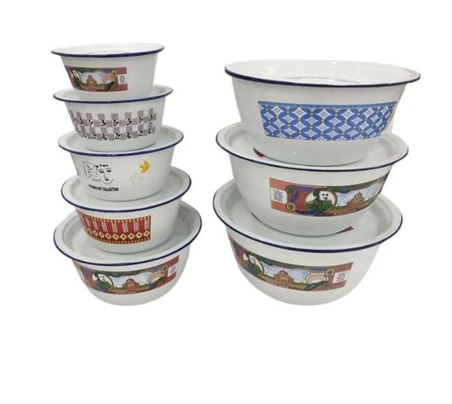 Cheap Price Enamel Basin Bowl Fingle Bowl Custom Color Decal Lard Bowl Mixing Bowl Basin