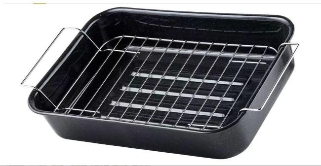2.5L/4L/6L/11L Enamel Deep Fryer Sour Casserole Phtato Pot Turkey Roast Pan with Enamel Metal Cover and Stainless Steel Rack