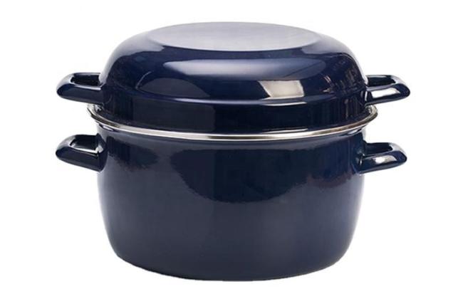 Mussel Pot Excellent Quality Customized Decal Color Seafood Cooking Shellfish Olla Pot Enamel Mussels Pot with Enamel Lid
