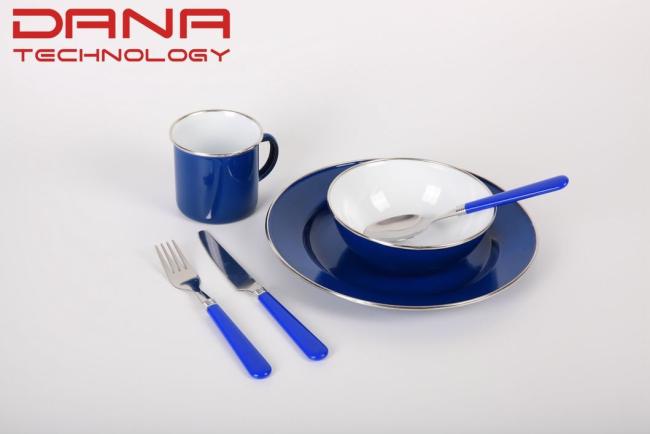 Cusomized Decal Mixing Color Enamel Mug/Bowl/Pot Sets for Camping