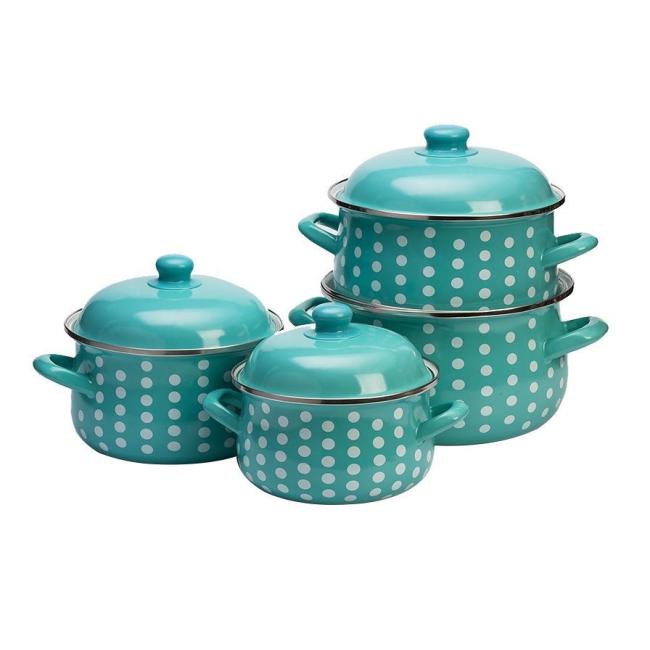 Cookware Manufacture Hot Sale Casserole Kitchen Cooking Set Enamel Coating Soup Pot Food Warmer Pot