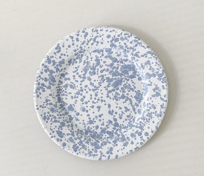 Splash Ink Style Enamel Plate Custom Color Metal Steel Food Service Dish Plate