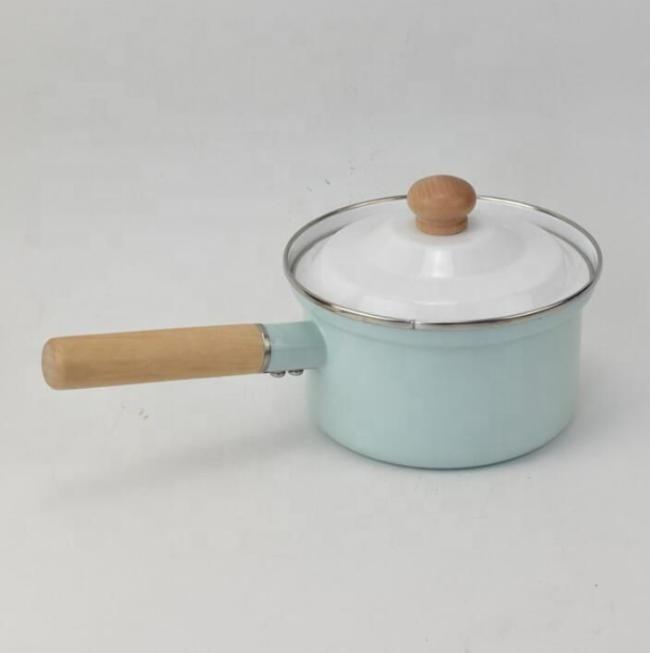 Factory Direct Sell BSCI Enamelware Manufacturer Carbon Steel Enamel Pot Kettle Saucepan with Milk Pan