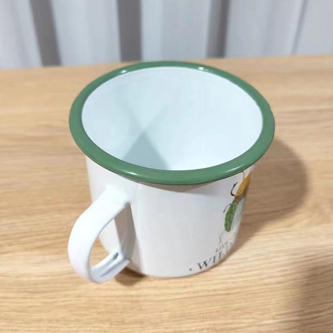 Manufacturer Vintage Retro Enamelware Enamel Cup Mug Camping Plates and Bowls Set for Outdoor Travel Restaurant
