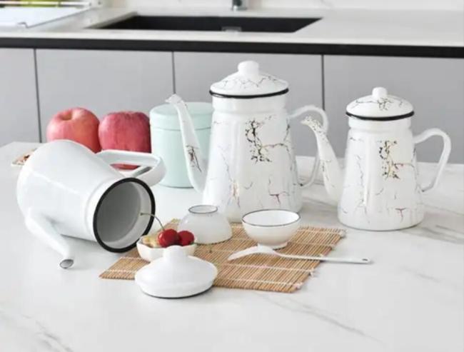 1.2L Enamel Hand Pot Coffee Enamel Teapot Enamel Water Kettle Tea Pot