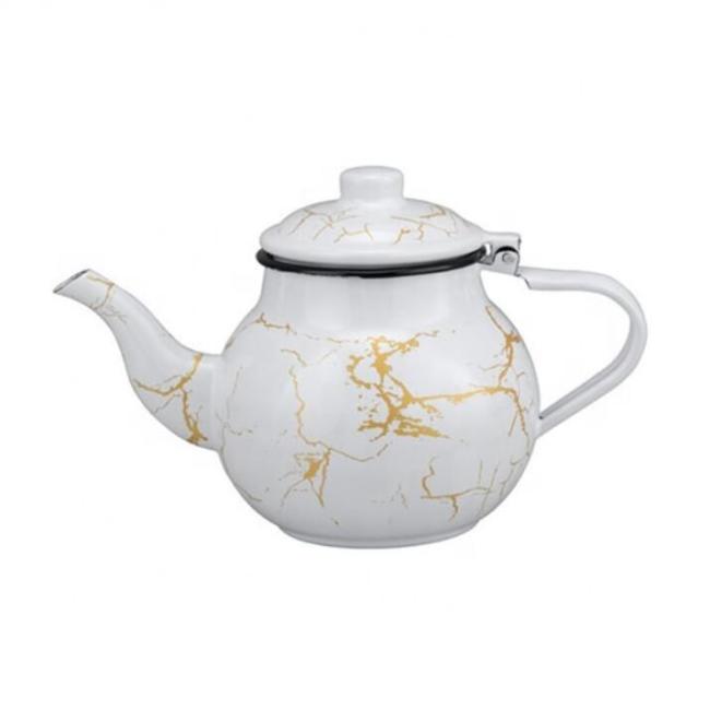 0.7L Small Size Fat Teapot Wholesale Enamel Teapot Enamel Kettle