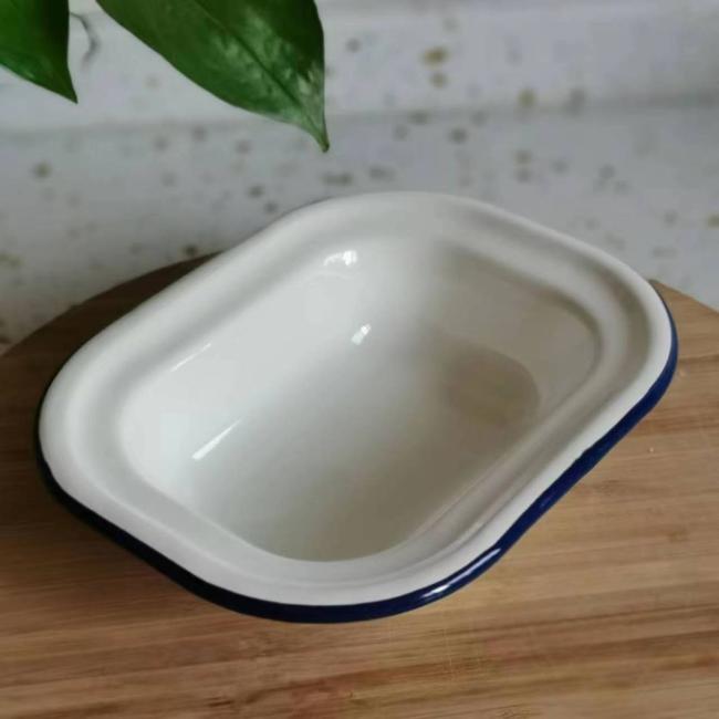 Enamel Dishes Wholesale Customized Cast Iron Steel Enamel Seving Food Dish Plate