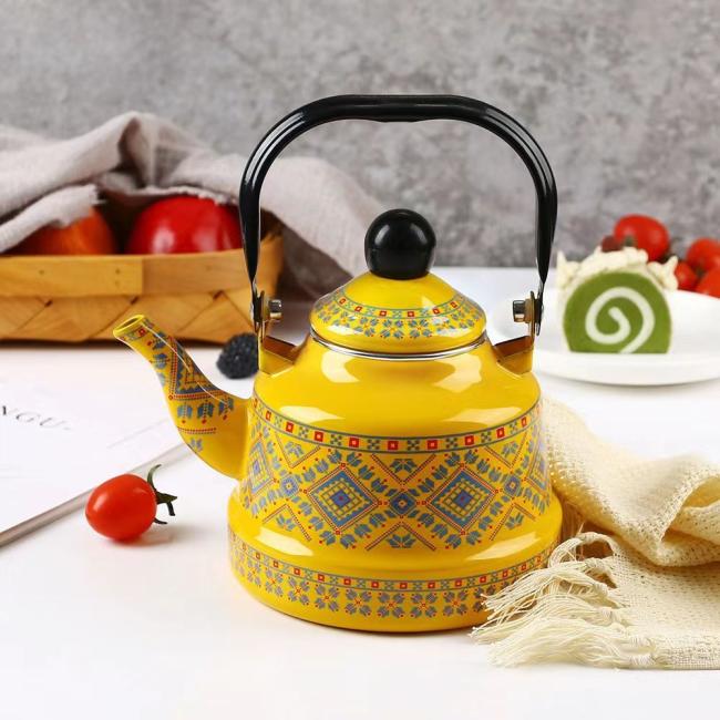 Turkish Tea Set Enamel Kettle Stovetop Kettle Gas Stove Enamel Teapot Coffee Pot