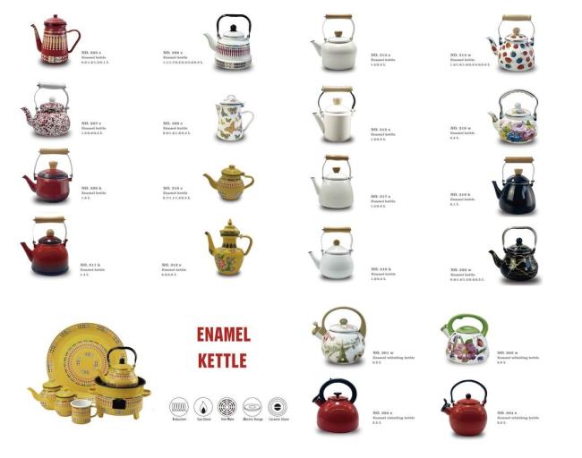 Turkish Tea Set Enamel Kettle Stovetop Kettle Gas Stove Enamel Teapot Coffee Pot