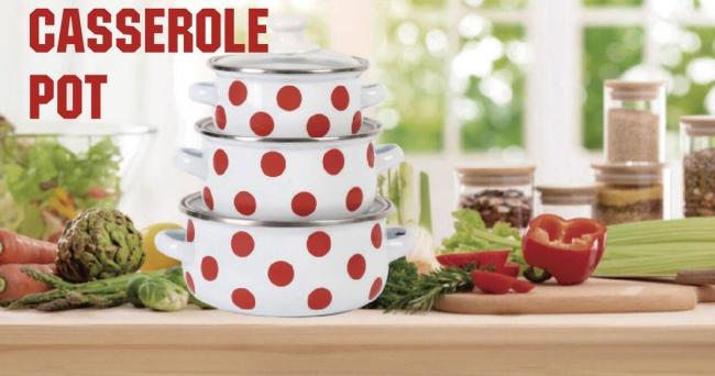 Small Capacity Enamel Mini Pot Sets Food Warmer Pot with Custom Decal