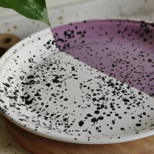 2024 New Wholesale Custom Logo White Colored Round Shape Cast Iron Steel Enamel Plates