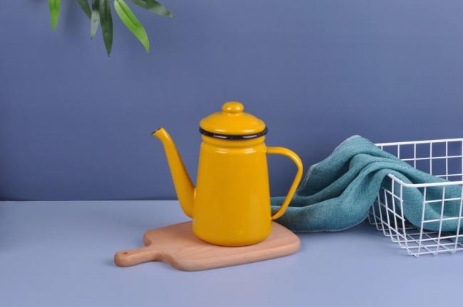 Direct Factory Enamelled Metal Steel Long Mouth Tea Pot Indoor and out Parties Tea Coffee Serving Pot 0.9L/ 1.2L /1.5L/ 2.1L