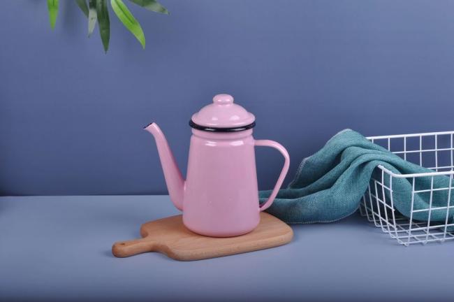Enamel Custom Color and Decal Tableware Teapot Coffee Serving Pot