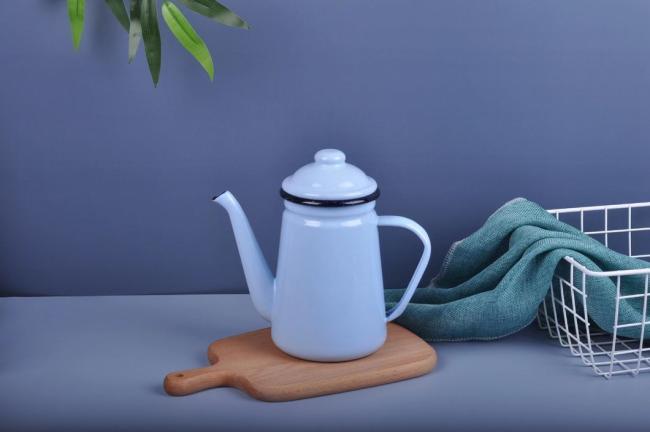 Enamel Custom Color and Decal Tableware Teapot Coffee Serving Pot