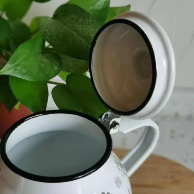 Tea Kettle and Tea Pot Maker Round Shape Enamel Teapot with Lid