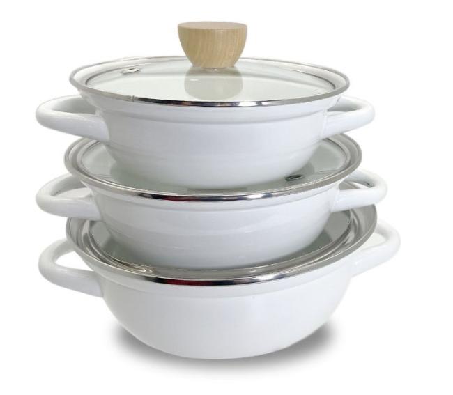 Good Design Single Pot 20cm Enamel Cooking Pot Hot Pot with Glass Lid