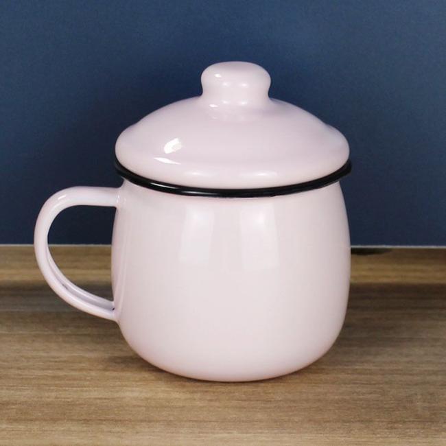 Multi-Capacity Enamelware Lovely Enamel Mug Belly Shape Coffee Milk Mug for Traveling