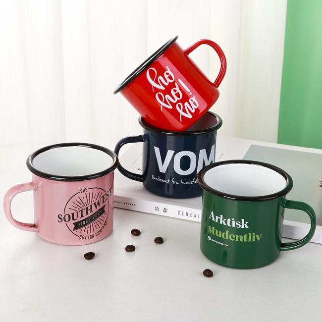 Wholesale Enamel Mugs Colorful Enamle Coffee Tea Mug Indoor and Outdoor Activies Camping Mugs