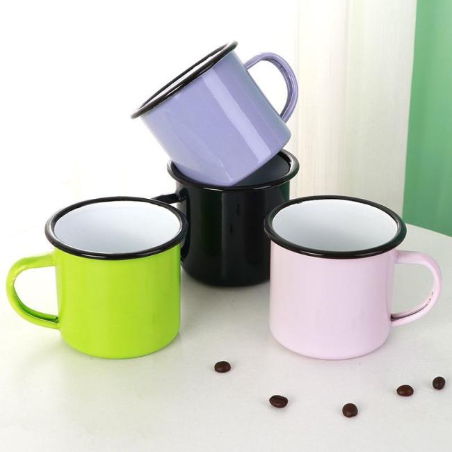 Wholesale Enamel Mugs Colorful Enamle Coffee Tea Mug Indoor and Outdoor Activies Camping Mugs