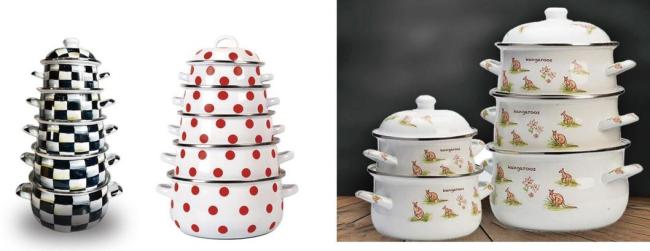 High Quality 5PCS 18-26cm Enamel Porcelain Turkey Pot Casserole