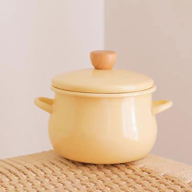 Porcelain Enamel Pot/Doubled-Handled/16cm Hot Stew Pot Ih Hot Pot
