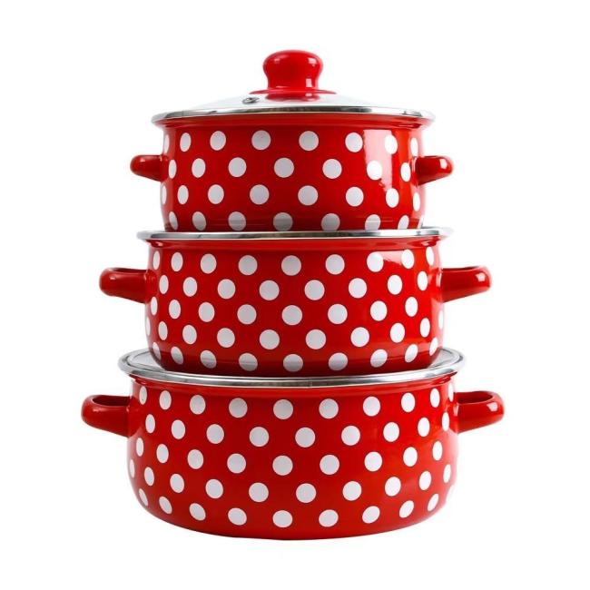 Porcelain Enamel Pot/Doubled-Handled/16cm Hot Stew Pot Ih Hot Pot