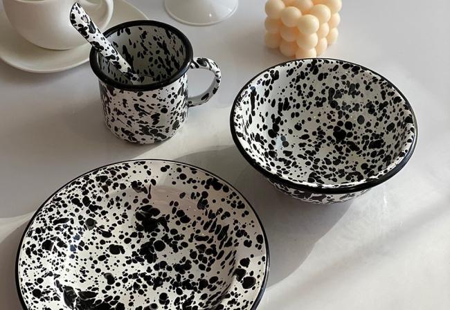 Low MOQ Various Color Speckled Enamel Camping Mug