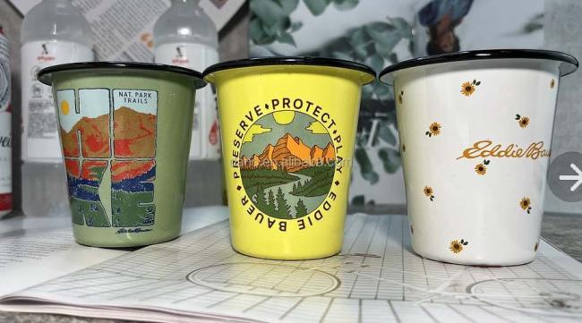 Enamel Mug Wholesale 12oz /17oz Custom Logo Printing Enamel Camping Coffee Tea Mug Cups