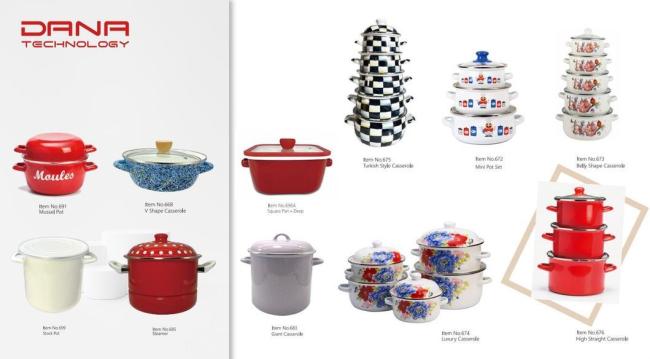 Enamel Casserole Cooking Soup Pots Set