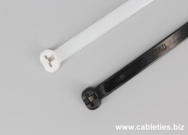 Nylon cable tie with stainless steel inlay lock (Marine cable tie)