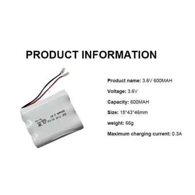 China Rechargeable Nickel Cadmium Battery 800mAh 3.6v 600mah Nicd Battery for sale