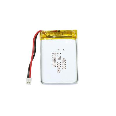 China Pacote de bateria de lítio polimérico personalizado 3.7v 300mah Bateria LiPo 402530 à venda