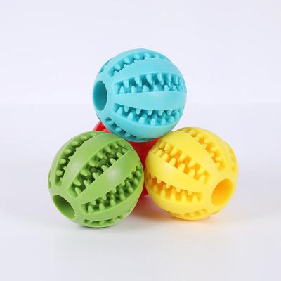 China Pet Dog Toy Silicone Rubber Ball Chew Throw Bite Toys Can Be Stuffed With Food for sale