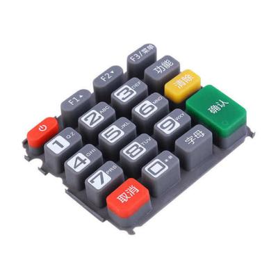 China Pos Machine Silicone Keyboard Customised Rubber Parts and Plastic Parts for sale