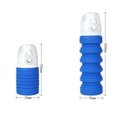 China Taza del plegamiento del silicón, botella de agua de ciclo plegable del silicón de la botella de agua portátil de categoría alimenticia del deporte en venta