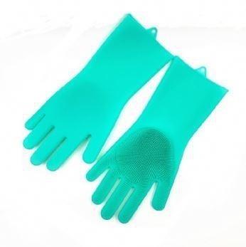 China Custom 33.5x16.5cm Silicone Hand Gloves For Dishwashing for sale