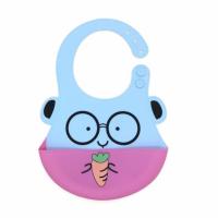 China SGS Children'S Two Color Waterproof Silicone Snap On Bib for sale