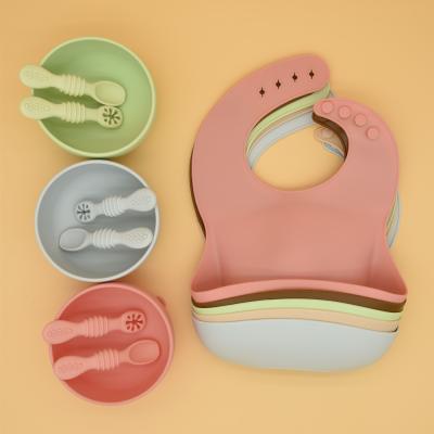 China Do bebê macio impermeável feito sob encomenda do silicone do OEM jogo de alimentação BPA livre à venda