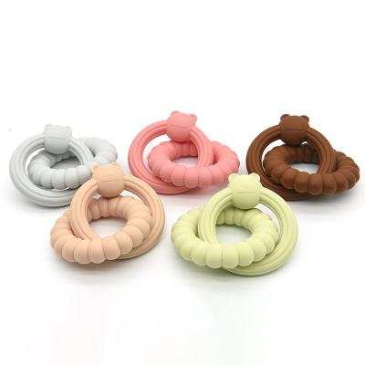 China Food Grade Custom Baby Teething Toy With Cute Silicone Soft Glue for sale