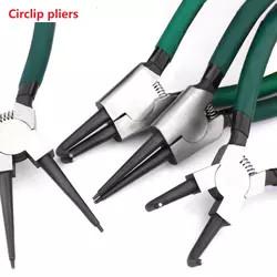 China Heavy Duty External Straight Circlip Pliers Inside Bent Jaw For Ring Remover for sale