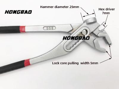 China 2 In 1 Insulated Water Pump Pliers 12 Inch Plumper Tools Pipe Wrench Hammer Head for sale