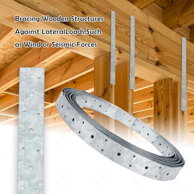 Multipurpose Galvanized Steel Roll Strap â Roof, Wall, Ceiling & Floor Brace Tie 1