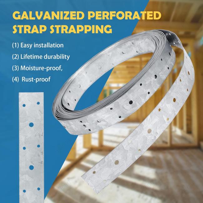 Multipurpose Galvanized Steel Roll Strap â Roof, Wall, Ceiling & Floor Brace Tie 3