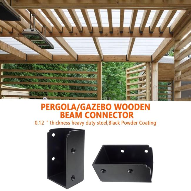 Deck Railing Brackets Connectors,Heavy Duty Steel 1.2mm Thickness Concealed Brackets for 2"x4" (Actual 1.5"x3.5") Wood Posts for Deck Railing,Fence,Porch,Garden Pergola