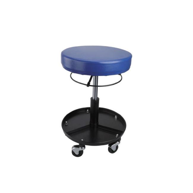 YD11-005 Air Roller Seat in workshop environment showing height adjustment and swivel casters