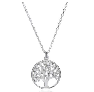 China OEM Sterling Silver Tree Of Life Necklace Pendente com Zirconia cúbica AAAA à venda